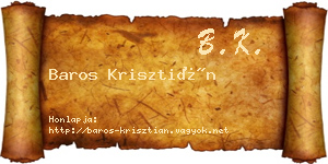 Baros Krisztián névjegykártya